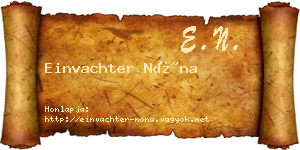 Einvachter Nóna névjegykártya