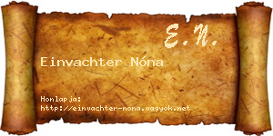 Einvachter Nóna névjegykártya